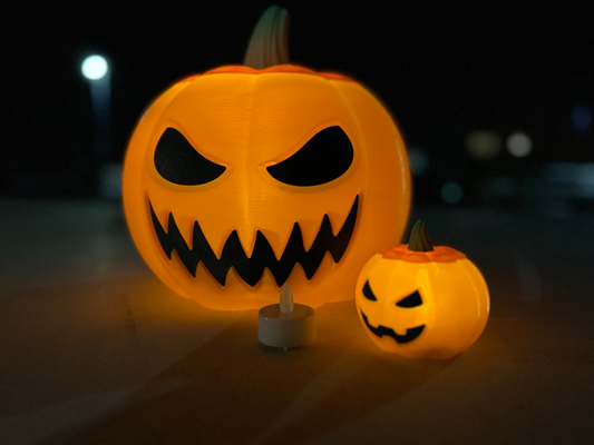 halloween jack-o'-lantern pumpkins remixed by jr2142 household decor pumpkin spiral vase mode led 3d print model - Mito3D