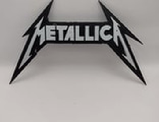 metallica logo by riga disponi passatempo fai musica roccia in roll gruppo musicale cartello 3d print model - Mito3D