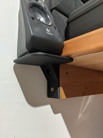 small pc wall bracket - pla by dean hall household office speaker stand 3d print model - Mito3D