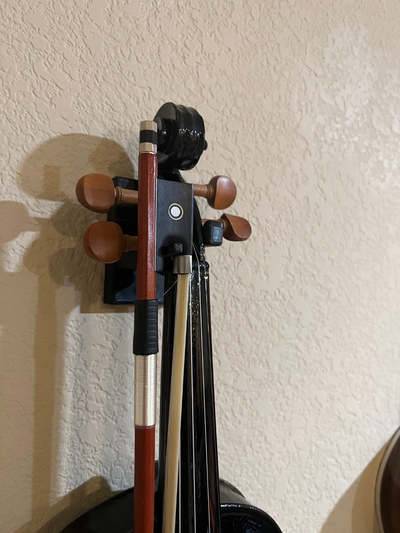 violin hanger by mkcamc hobby & diy music hook holder art no supports easy print functional 3d print model - Mito3D