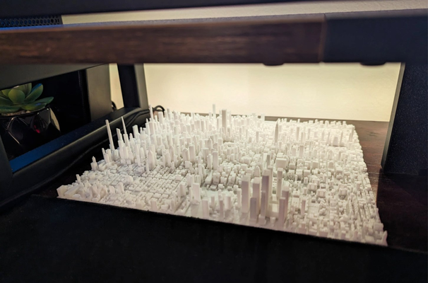 york city manhattan large by jarvizar miniatures nyc geography map aerial cityscape ny newyork desk accessory 3d print model - Mito3D