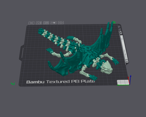 esqueleto dragão dual cor remixar remixado by imcuso miniaturas criaturas 3d print model - Mito3D