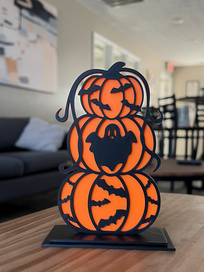 4 pezzo impilati zucca decorazione by lindnjoe domestico arredamento halloween halloweendecor halloweendecoration 3d print model - Mito3D