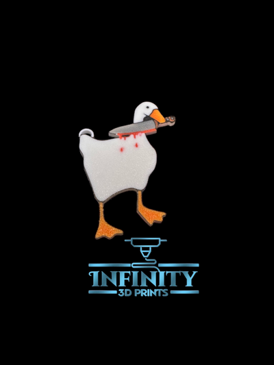 murder goose keychain by infinity 3d prints art coin & badges knife webbed orange key 3d print model - Mito3D