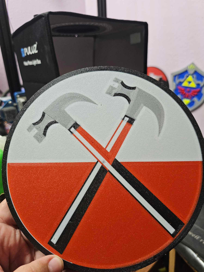 pink floyd - hammers by jcnichol02 art signs & logos coaster wall music 3d print model - Mito3D