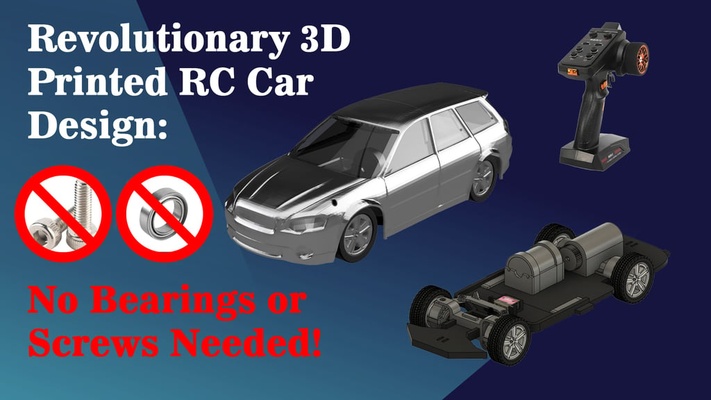 revolutionary 3d printed rc car design - no bearings or screws needed featuring subaru by haykq808 hobby & diy rccar rcvehicles remotecontrol subaruoutback 3d print model - Mito3D