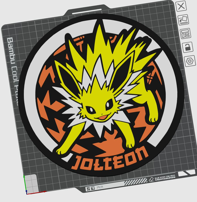 jolteon wall art by becca 3d printerpets signs & logos pokemon eevee 3d print model - Mito3D