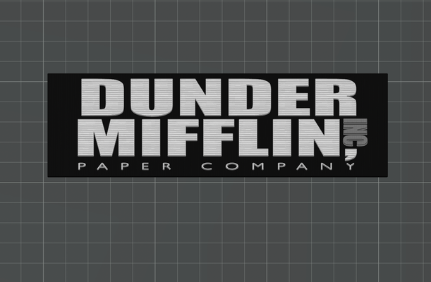 dunder mifflin sign - color swap no ams needed by lilac rage art signs & logos office funny plaque wall cubicle desk 3d print model - Mito3D