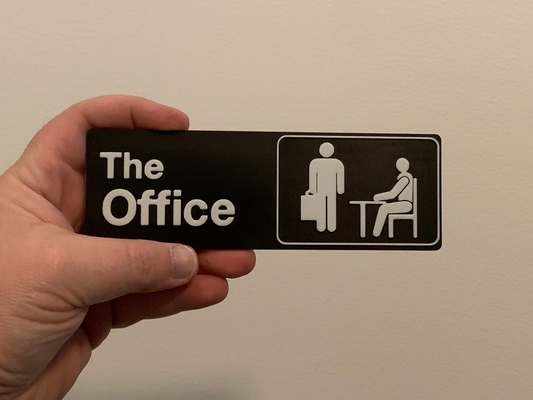 office sign logo - two color filament swap at layer height no ams needed by lilac rage art signs & logos plaque wall cubicle desk nbc tv sitcom decor decoration plackard 3d print model - Mito3D