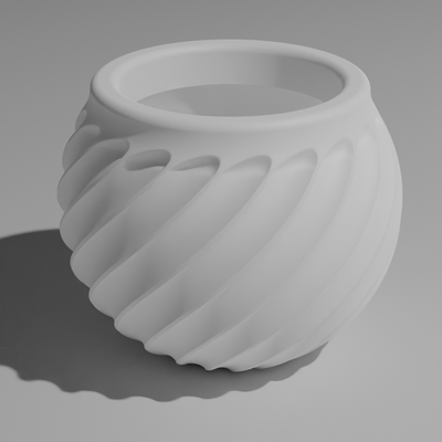panela 1 espiral by anjo caído casa decoração vaso suporte 3d print model - Mito3D