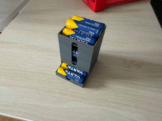 batería dispensador aa aaa by volker88 casa oficina caja almacenamiento almacenaje 3d print model - Mito3D