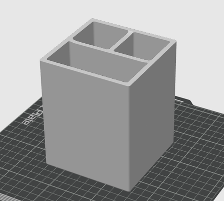 3 slot desk organizer- square by average3dprints tools organizers organizer pencil holder 3d print model - Mito3D