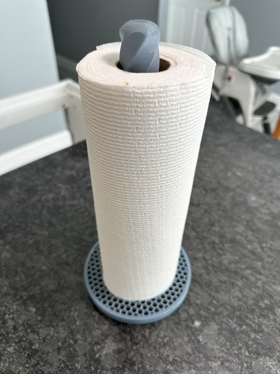 vertical paper towel holder by clayton merkle household house models kitchen organization papertowel kitchenorganizer papertowelholder 3d print model - Mito3D