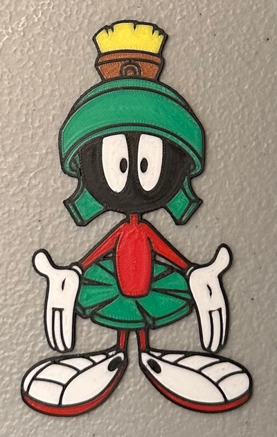 mehrfarbig marvin marsmensch magnet by wow kunst 2d looney melodien 3d print model - Mito3D