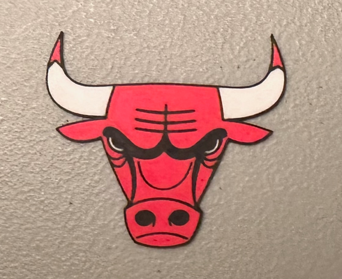 multicolor chicago bulls logo magnet by wotfan art 2d 3d print model - Mito3D