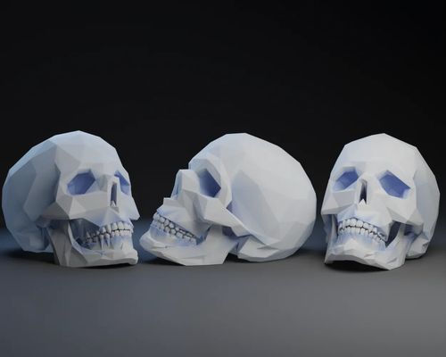 poly skull shared by mugglesmuggle household decor 3d print model - Mito3D