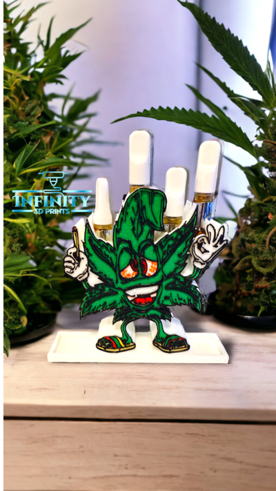 high guy thc vape cart holder updated by infinity 3d prints tools gadgets weed redeyes display carts sandles white gloves distilate joint ganja cbd 4slots 3d print model - Mito3D