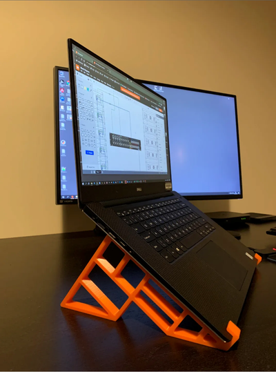 dell xps 15 ordenador portátil estante soporte remezclado by pensar casa oficina accesorio 3d print model - Mito3D