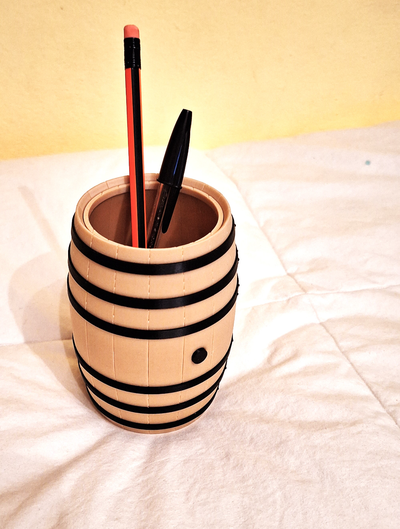 barril caneta suporte by officina23 casa escritório montar madeira 3d print model - Mito3D