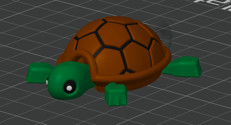 bebé tortuga multicolor llavero remezclado by oceano 3d fabricante miniaturas animales bambu ams x1c a1 p1p p1s articulado 3d print model - Mito3D