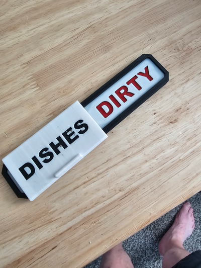 clean dirty dishwasher sign shared by tooling lee household house models magnet 3d print model - Mito3D