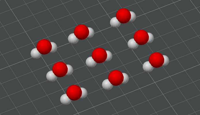 água molécula by geoff hutchison educação química ciência 3d print model - Mito3D