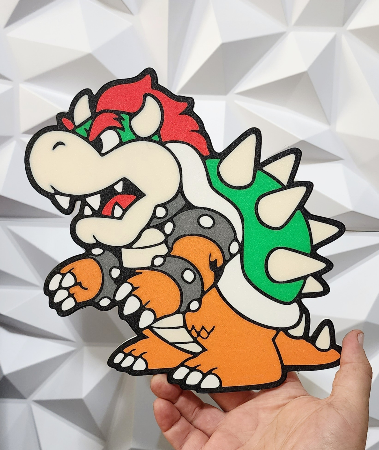 bowser by williams indústrias arte 2d parede nintendo nes jogador jogos decoração decorações mario princesa 3D print model - Mito3D