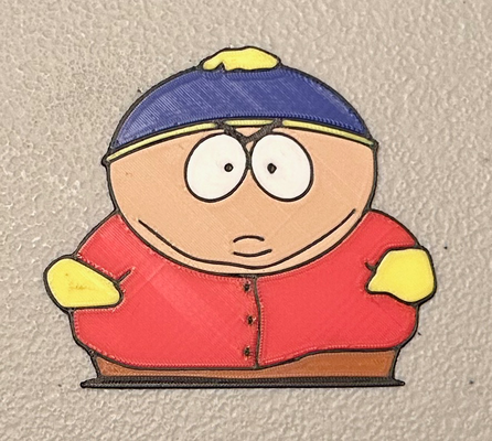 multicolor eric cartman imán by guau arte 2d sur parque 3d print model - Mito3D