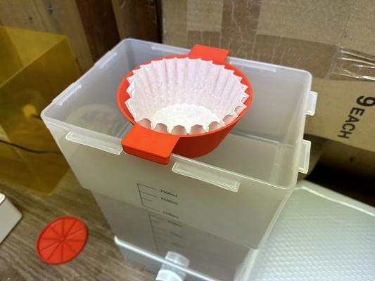 elegoo mercurio café filtrar cesta by 3d impresión impresora accesorios ipa lavar isopropilo alcohol isopropílico 3d print model - Mito3D