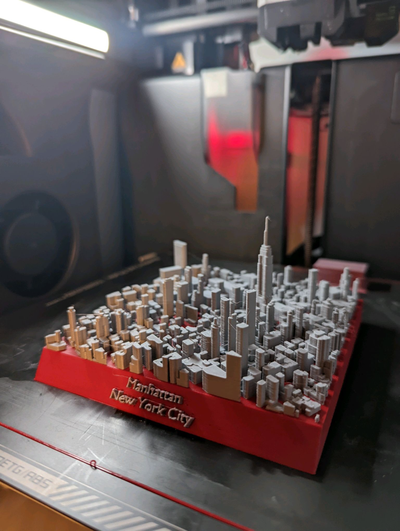 manhattan york scrivania ornamento by stamperà cose arte sculture regalo città x1 x1c x1carbon 3d print model - Mito3D