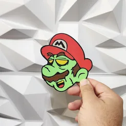 zombie mario by williams industries art 2d halloween decor decoration decorations 2023 halloweendecoration halloweendecor super nintendo nes gaming gamer coaster 3d drink coffee tea beer water 3D print model - Mito3D