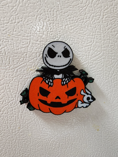 nightmare christmas magnet remixed by slurpeemachine household decor halloween jack skellington zero oogie boogie skeleton pumpkin jack-o'-lantern scary spooky ghost witch haunted 3d print model - Mito3D