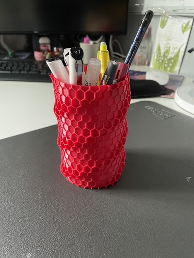 hexagonal lápis caso bainha by águia pesqueira designs ferramentas organizadores hexágono organizador suporte arte 3d print model - Mito3D