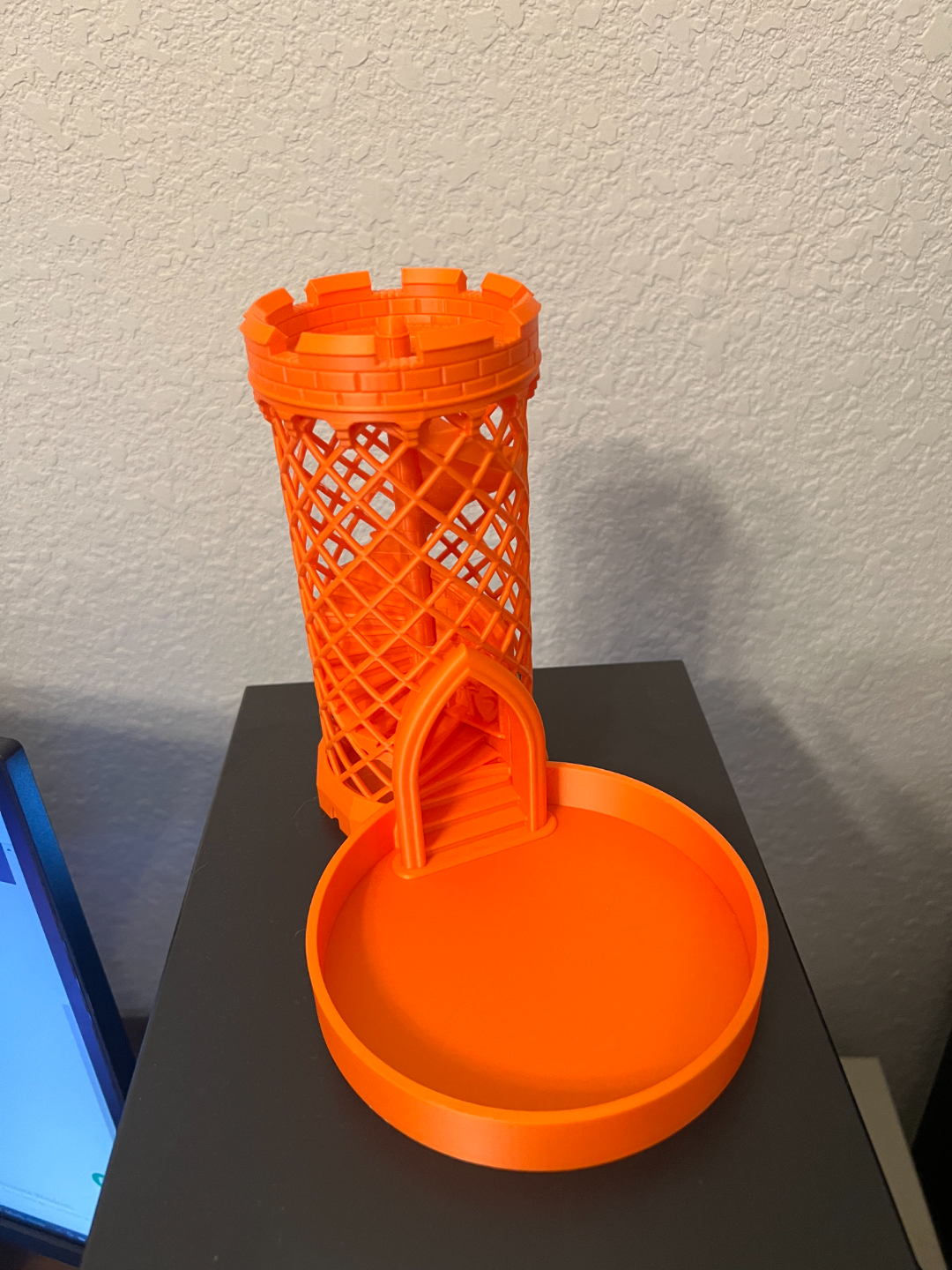 medieval dice tower catch tray remixed by partiallytoned toys & games board dnd 3D print model - Mito3D