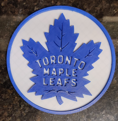 maple leafs coaster by cubingstuff art signs & logos toronto 3d print model - Mito3D
