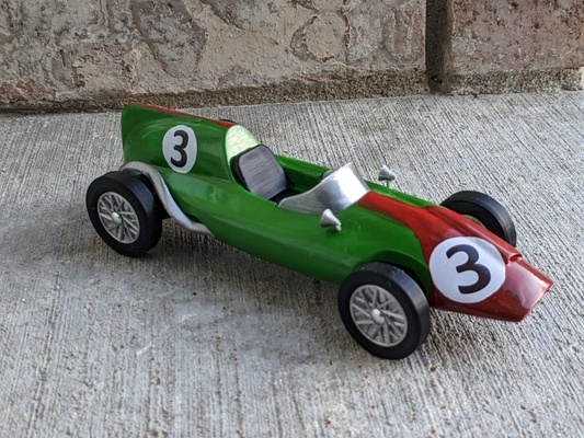 1960 tanoeiro t51 f1 pinhal derby carro concha by troyster passatempo faça veículos formula1 formula1racecar fórmula pinewood pinewoodderbycar 3d print model - Mito3D