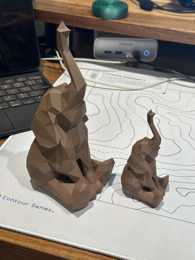 sitzung elefant by row arrange miniaturen tiere tier skulptur haus dekor zuhause desktop schreibtisch zahl 3d print model - Mito3D