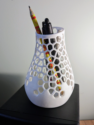 pen container by geoffpedder household office voronoi desk 3d print model - Mito3D