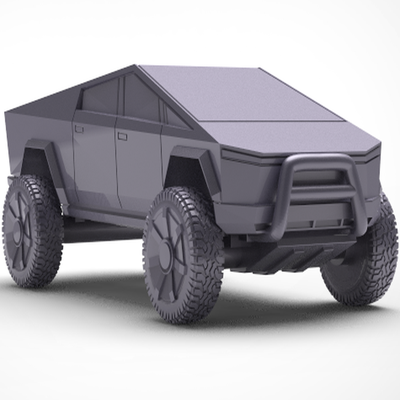 yol tesla cybertruck by brexi gaslands ölçek yeniden karıştırılmış kk3d minyatürler 15mm 20mm deli max kıyametin ardından kamyon oyuncak siber 3d print model - Mito3D