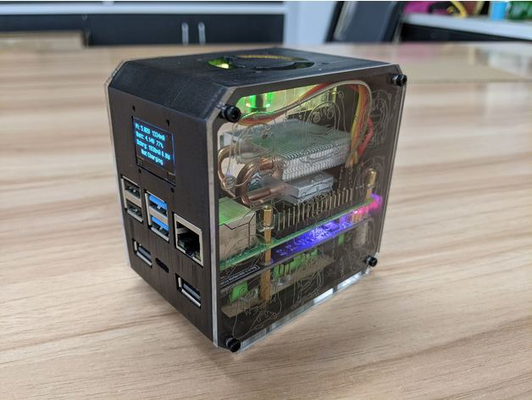 raspberry pi 4b desktop case by ben hobby & diy electronics oled 3d print model - Mito3D