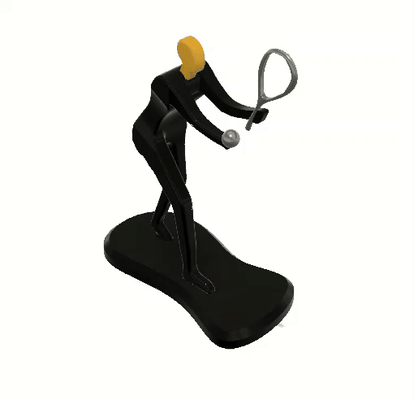 tennis athlete minimalist square by black jack miniatures people decor decoration game sports 3d print model - Mito3D