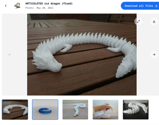 articulé glace dragon partagé by xander peeters miniatures créatures 3d print model - Mito3D