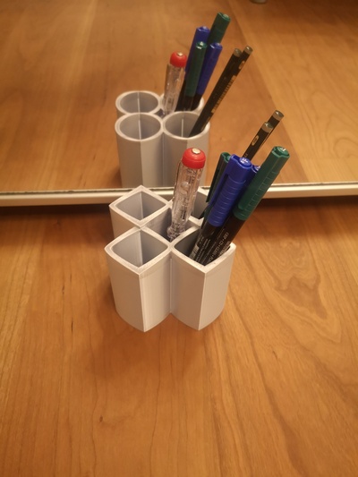 ambiguous cylinder pen holder - circles squares by alex tonic 3d tools organizers pencilholder ambiguouscylinder 3d print model - Mito3D
