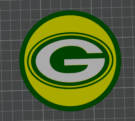 green bay packers coaster remixed by svest1466 art 2d 3d print model - Mito3D
