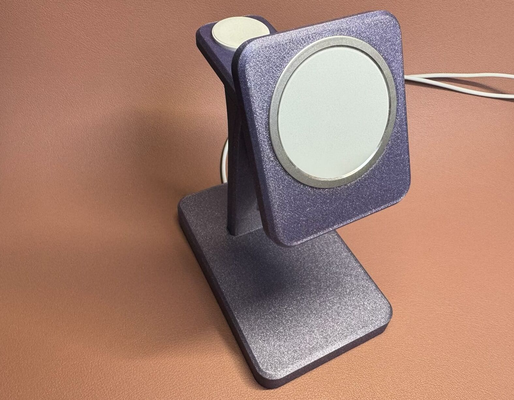 horizontal iphone veo magsafe estante soporte 2 in 1 fácil to impresión armar by 3dcolorpop casa oficina cargador montaje cargadormagsafe teléfono reloj monitor 3d print model - Mito3D