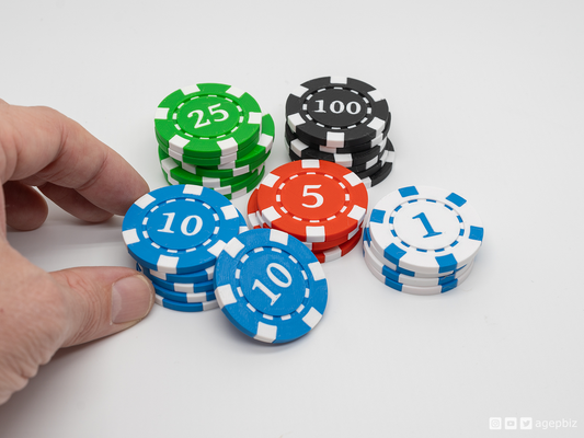 dual cor pôquer salgadinhos números by agepbiz brinquedos jogos fichas pôker 3d print model - Mito3D