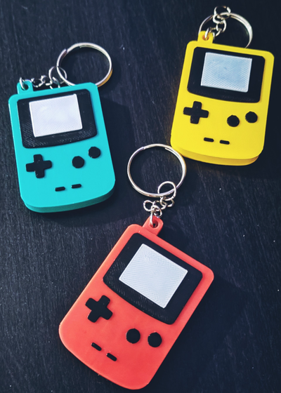 gameboy color keychain by wizprint3d art 2d multicolor multi ams fun nostalgic gamer gaming 3d print model - Mito3D