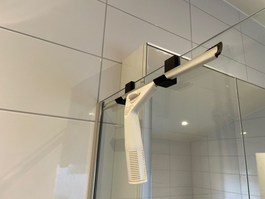 doccia parete appendiabiti 8mm spessore by tjugan domestico casa modelli squeegeehanger porta tergivetro 3d print model - Mito3D