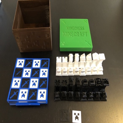 minechess minecraft remixar by juliencasimir83 brinquedos jogos borda xadrez tabuleiro peças figuras 3d print model - Mito3D