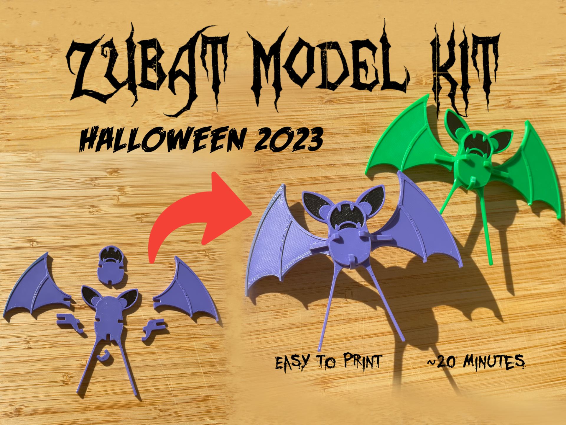 gezahnt modell kit by handwerker miniaturen pokémon halloween schläger tier geschenk kinder einfach karte montieren bauen spaß wettbewerb mehrfarbig 3D print model - Mito3D